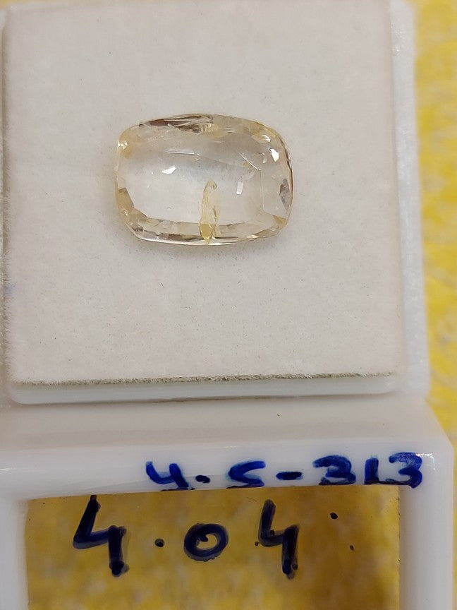 4.04 Carat Natural Yellow Sapphire Stone