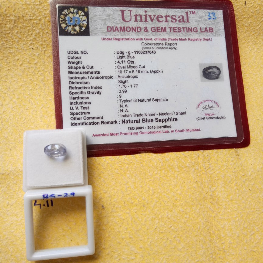 4.11 Carat Natural Blue Sapphire Stone