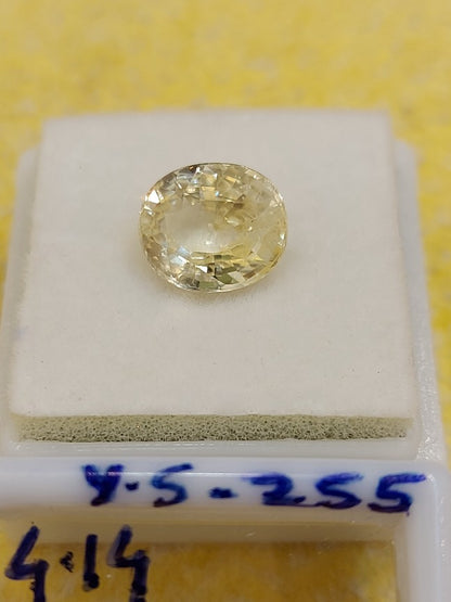4.14 Carat Natural Yellow Sapphire Stone