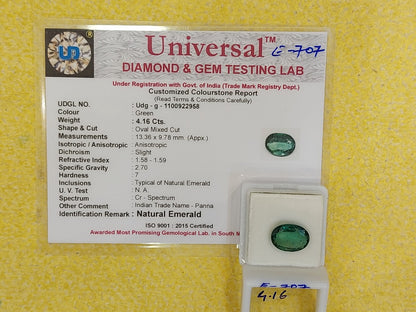 4.16 Carat Natural Emerald Stone