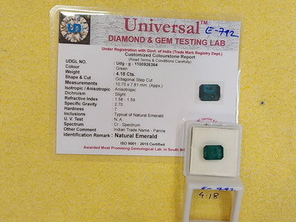 4.18 Carat Natural Emerald Stone