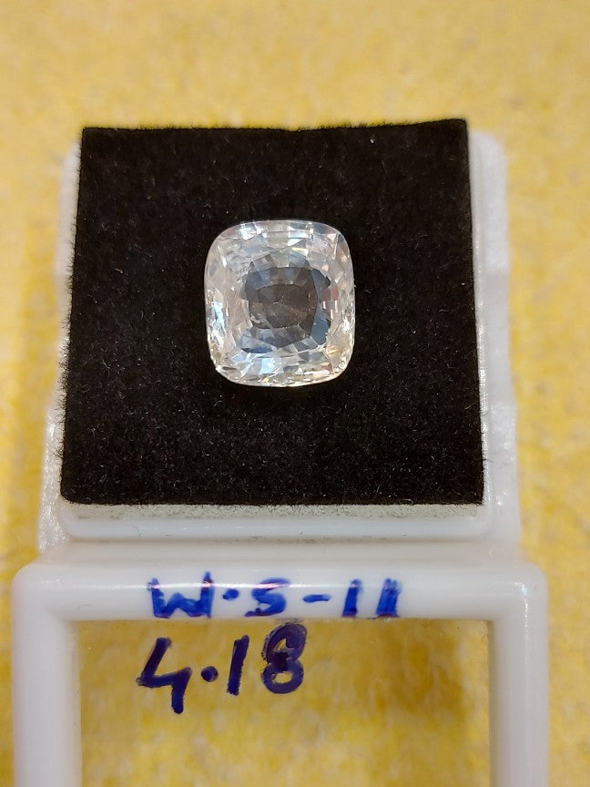 4.18 Carat Natural White Sapphire Stone