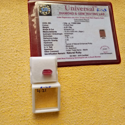 4.21 Carat Natural Old Ruby