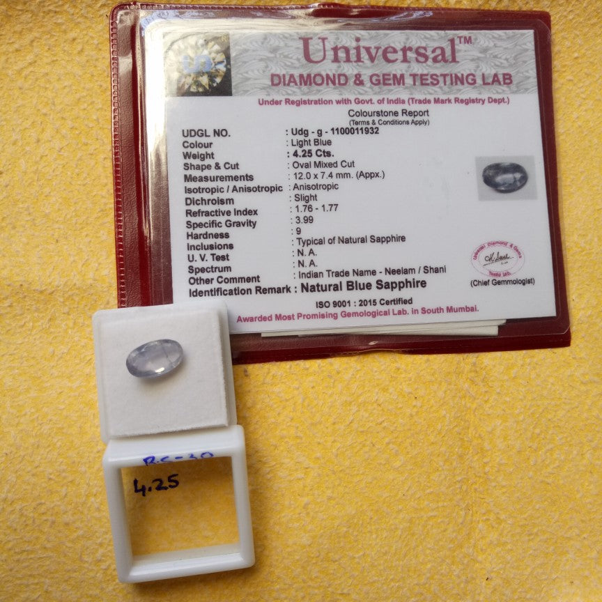 4.25 Carat Natural Blue Sapphire Stone