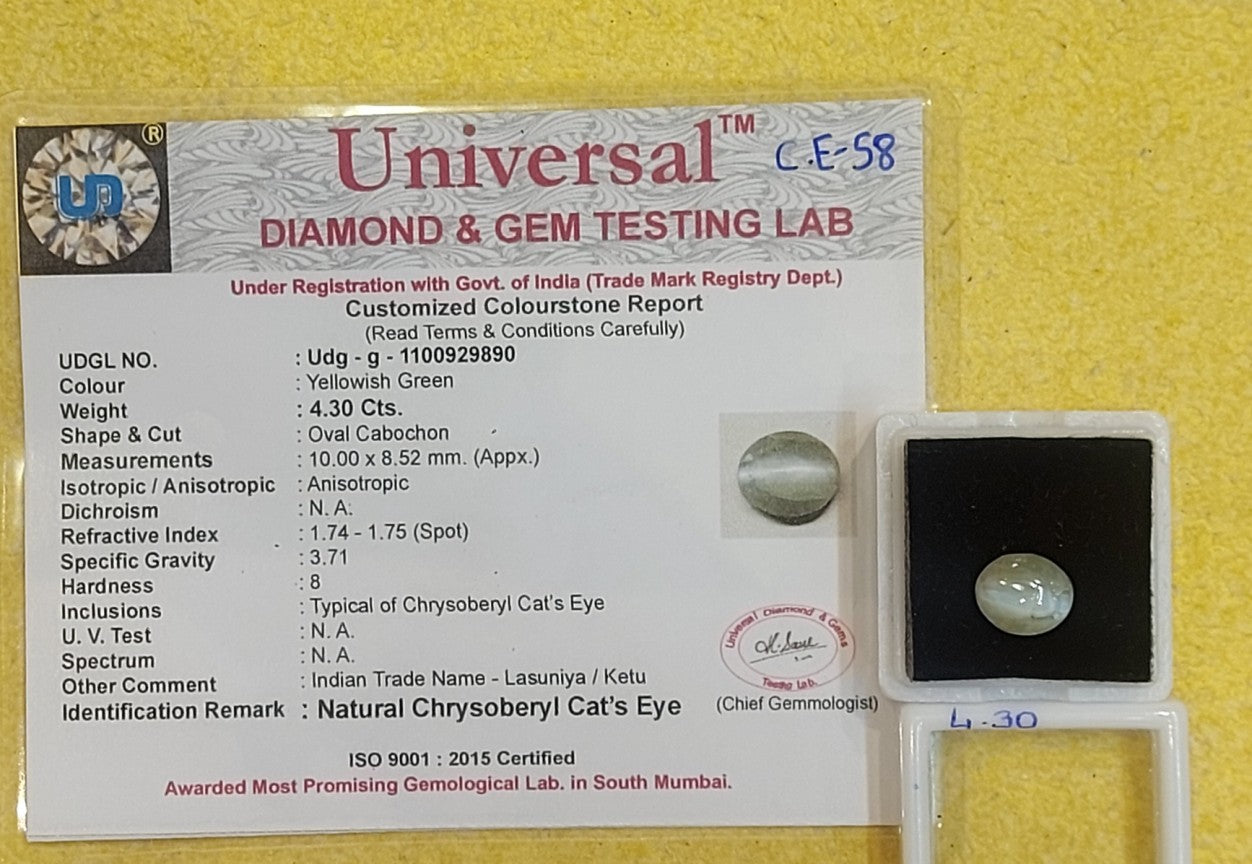 4.30 Carat Natural Cat's Eye Stone