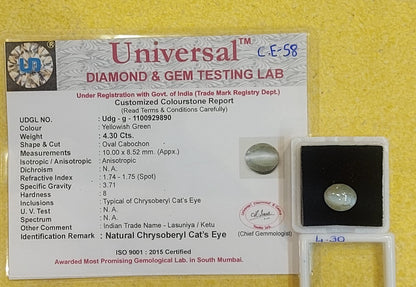 4.30 Carat Natural Cat's Eye Stone