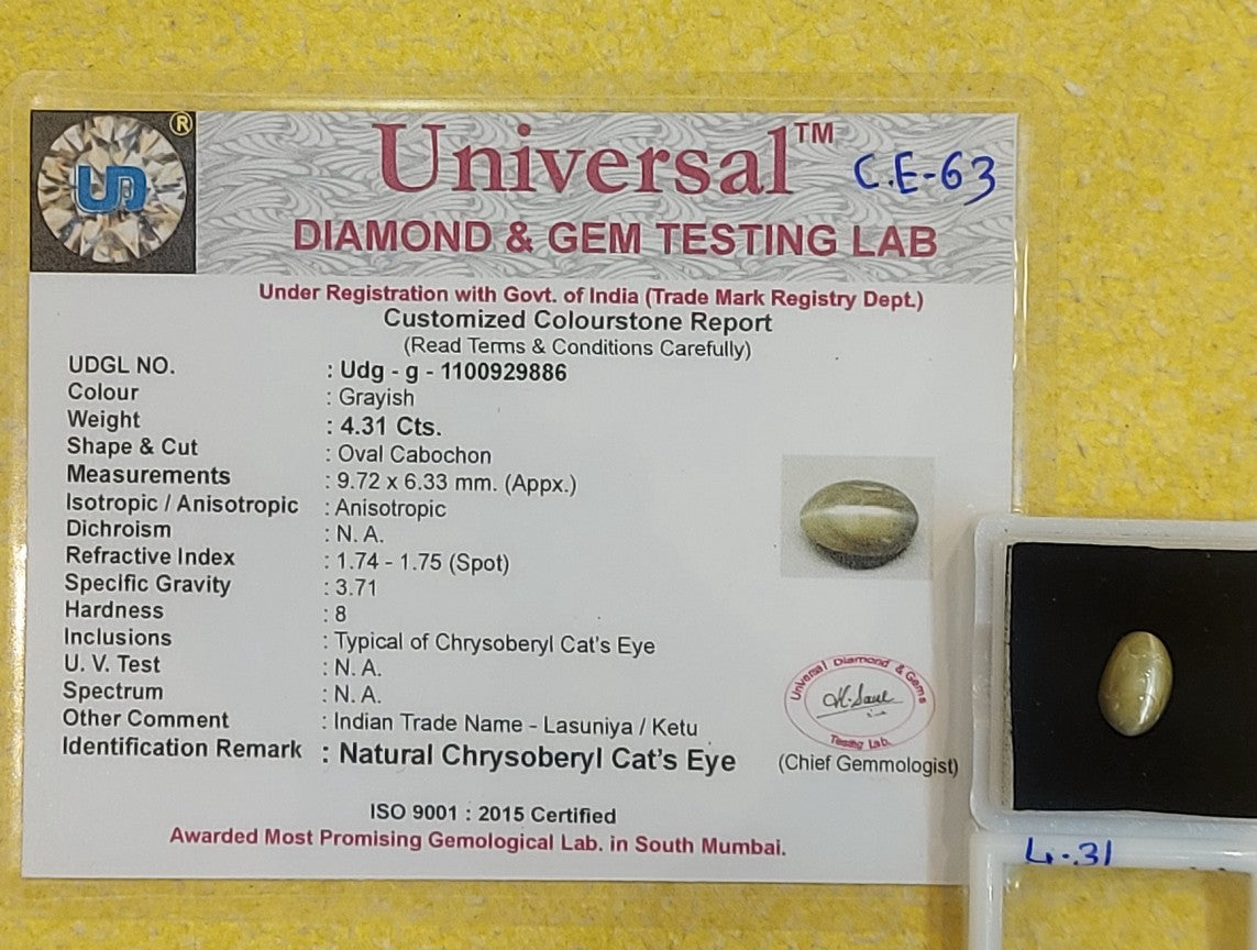 4.31 Carat Natural Cat's Eye Stone