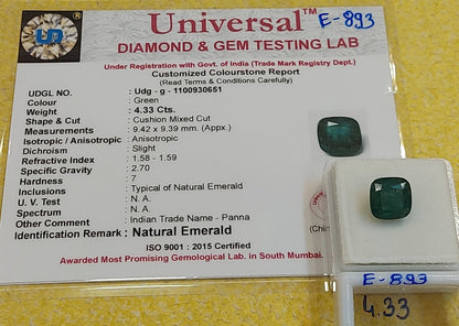 4.33 Carat Natural Zambian Emerald Gemstone