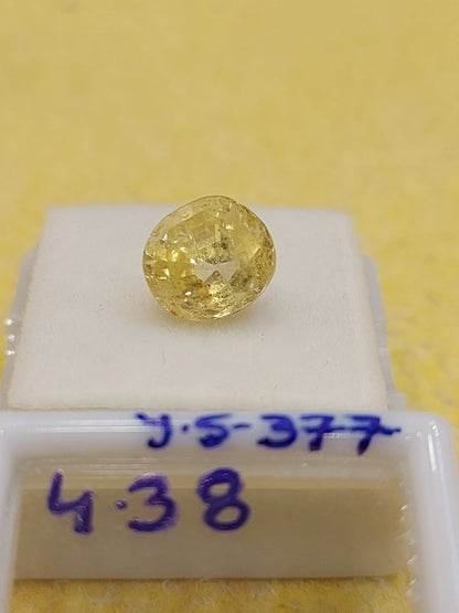 4.38 Y.S-377 Carat Natural Yellow Sapphire Stone