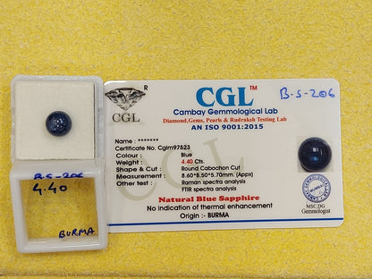 4.40 Carat Natural Blue Sapphire Stone