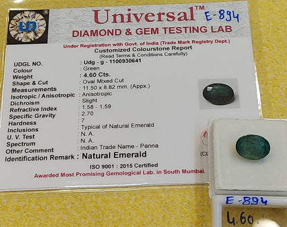 4.60 Carat Natural Zambian Emerald Gemstone
