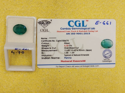4.70 Carat Natural Emerald Stone