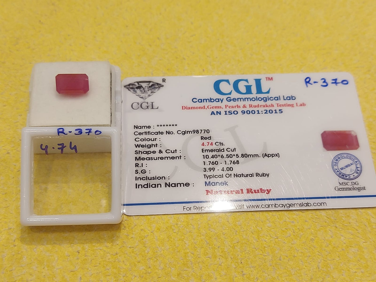 4.74 Carat Natural Old Ruby