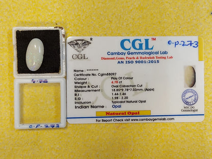 4.78 Carat Natural Opal Stone
