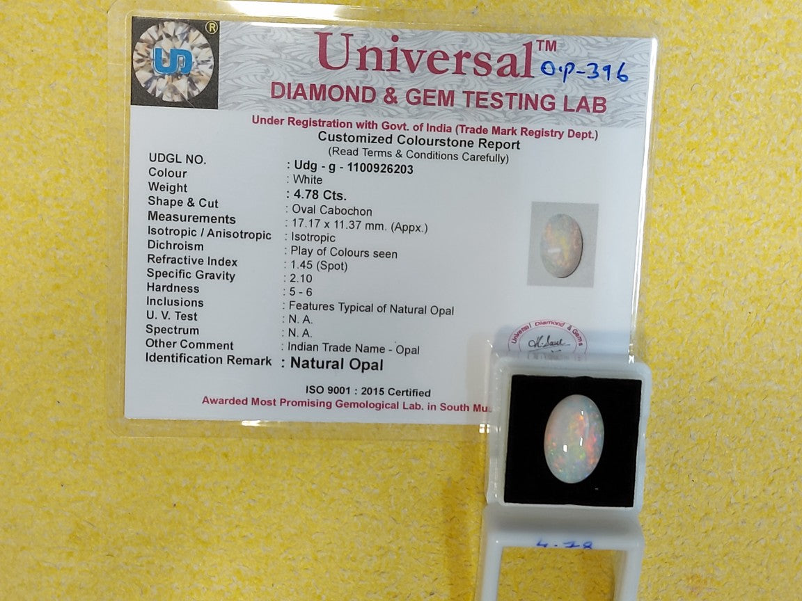 4.78 Carat Natural Opal Stone
