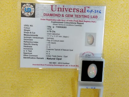 4.78 Carat Natural Opal Stone
