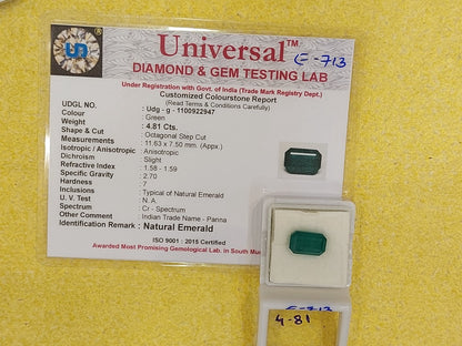 4.81 Carat Natural Emerald Stone
