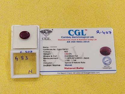 4.83 Carat Natural Old Ruby