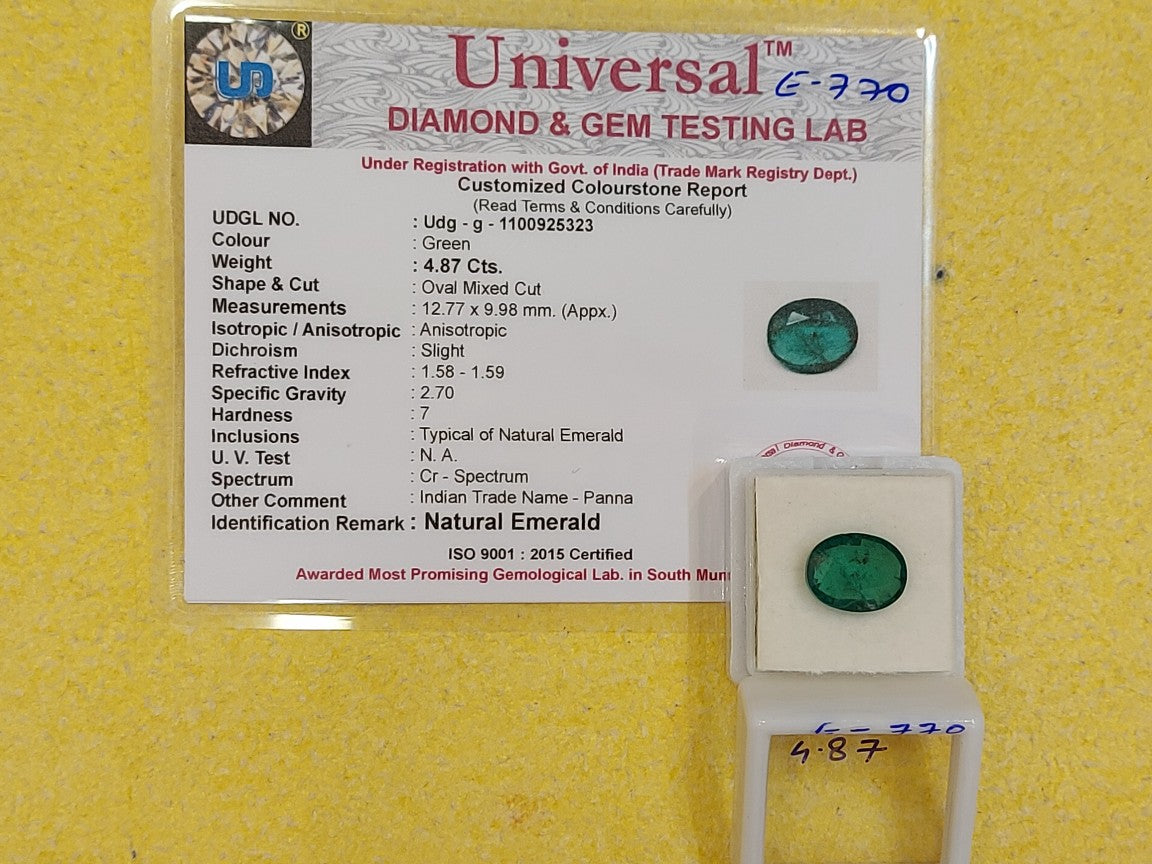 4.87 Carat Natural Emerald Stone