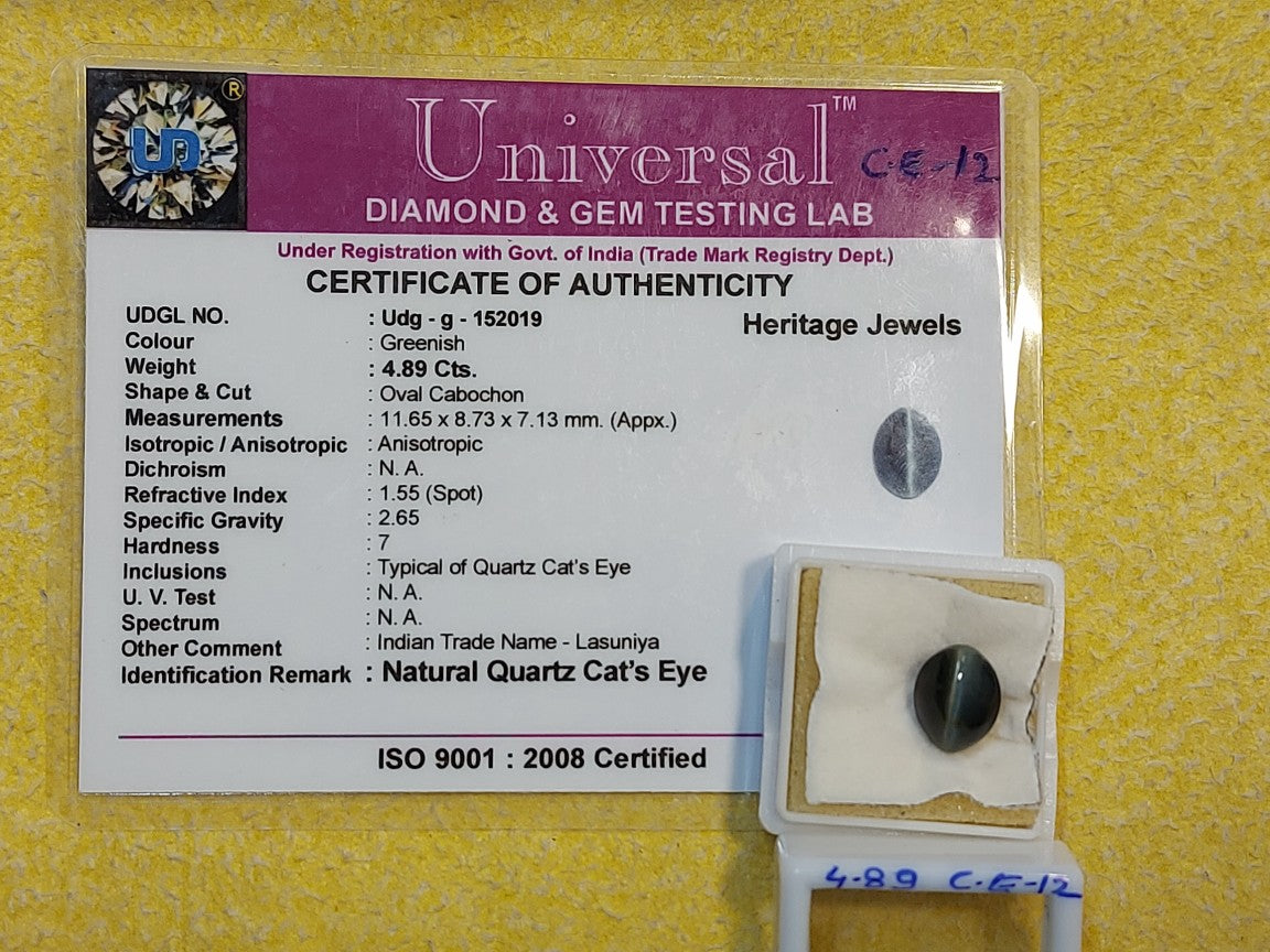4.89 Carat Natural Cats Eye Stone