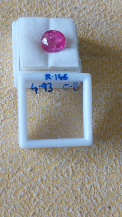 4.93 Carat Natural Old Ruby
