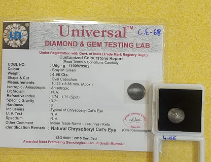 4.96 Carat Natural Cat's Eye Stone