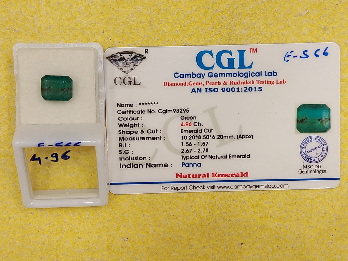 4.96 Carat Natural Emerald Stone