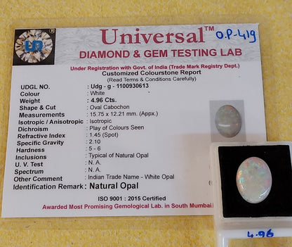 4.96 Carat Natural  Opal Gemstone