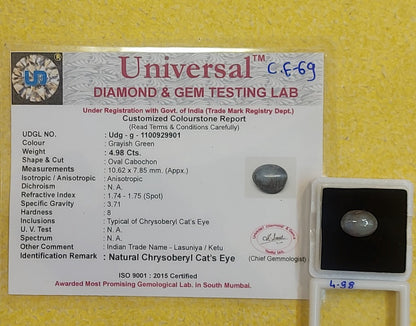 4.98 Carat Natural Cat's Eye Stone