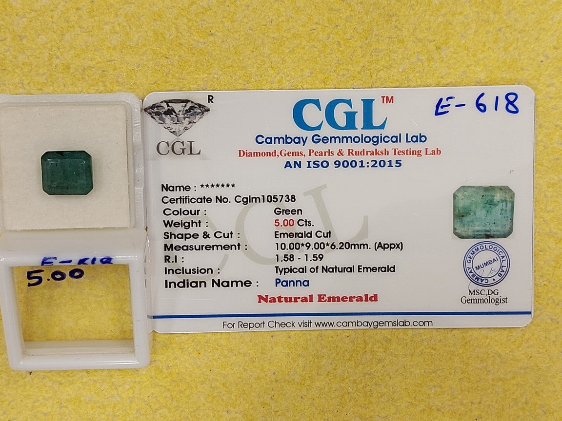 5.00 Carat Natural Emerald Stone