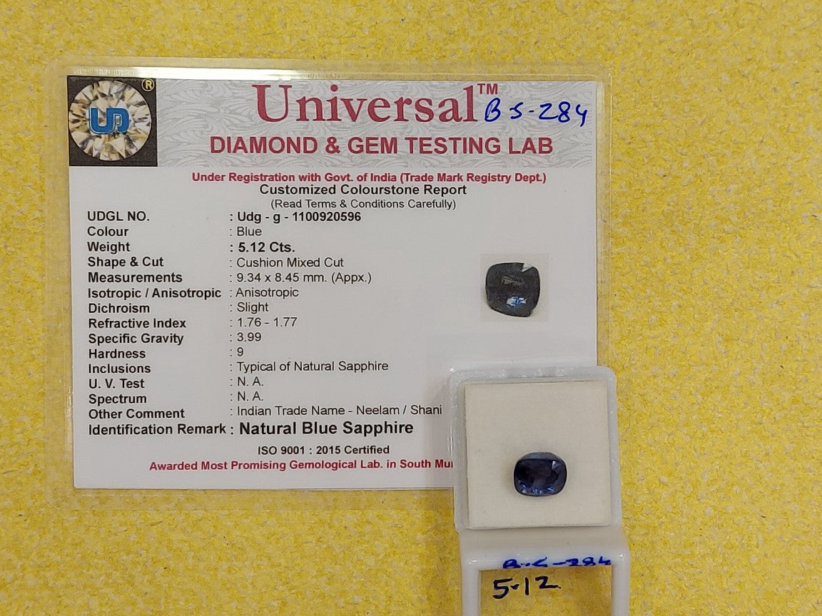 5.12 Carat Natural Blue Sapphire