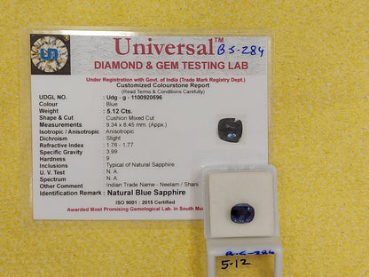 5.12 Carat Natural Blue Sapphire