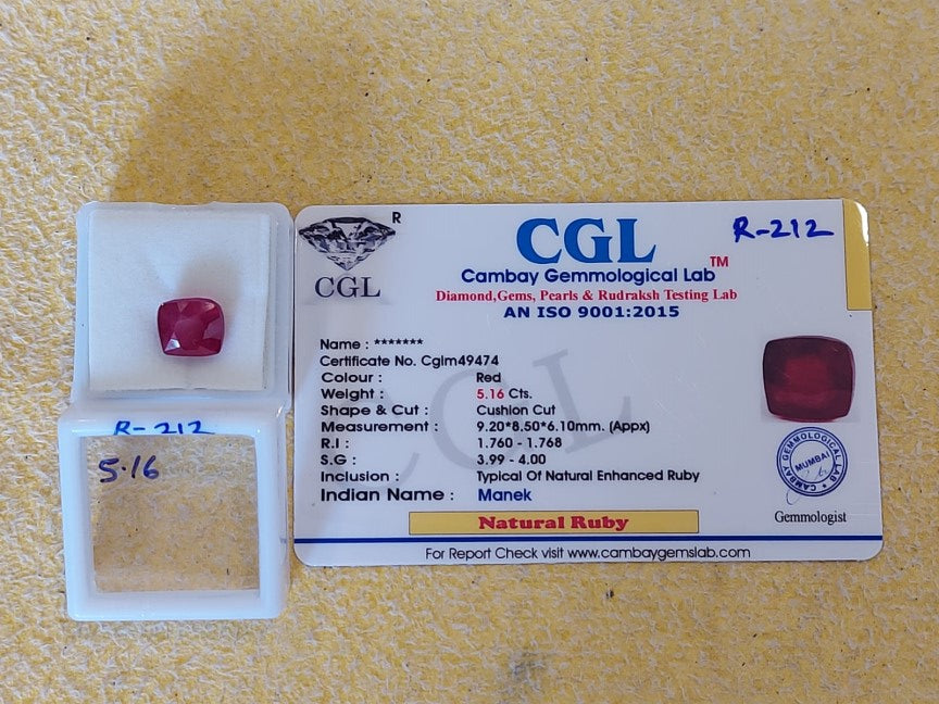 5.16 Carat Natural Old Ruby