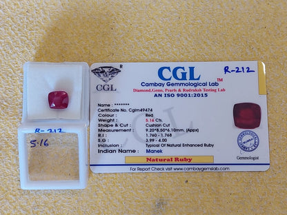 5.16 Carat Natural Old Ruby