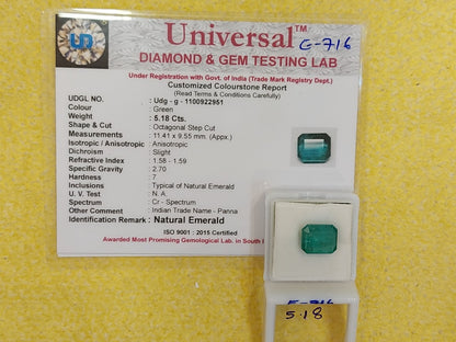 5.18 Carat Natural Emerald Stone