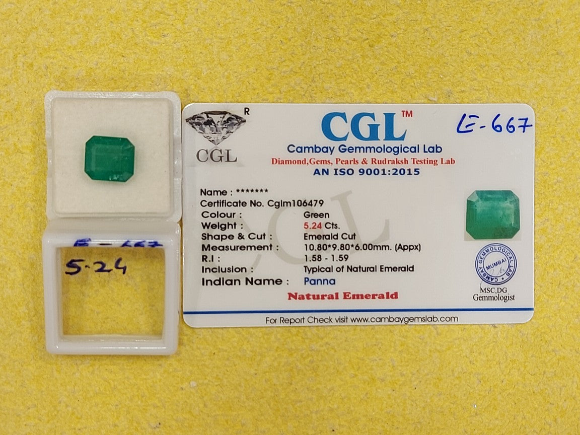 5.24 Carat Natural Emerald Stone