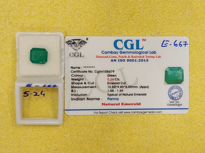 5.24 Carat Natural Emerald Stone