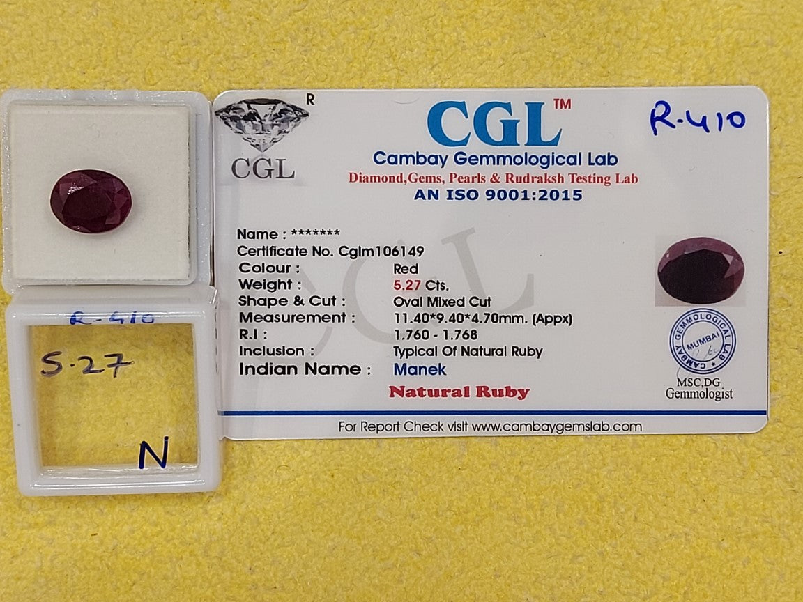5.27 Carat Natural Old Ruby