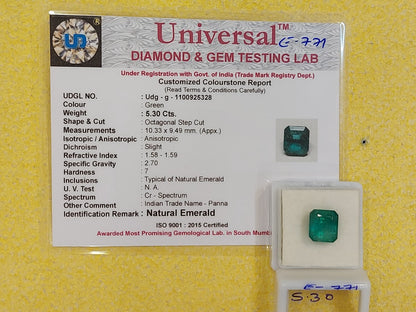 5.30 Carat Natural Emerald Stone