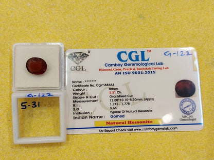 5.31 G-122 Carat Natural Garnet