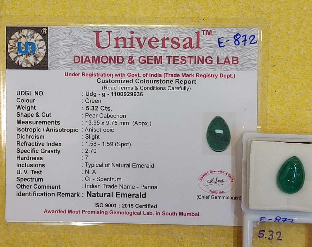 5.32 Carats Natural Zambian Emerald Gemstone