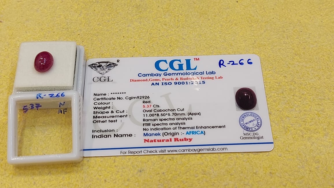 5.37 Carat Natural Old Ruby