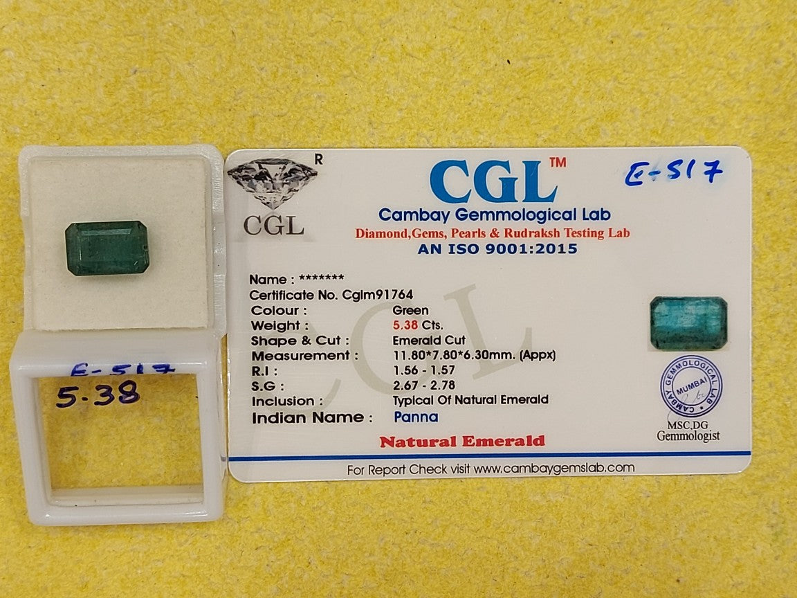 5.38 Carat Natural Emerald Stone