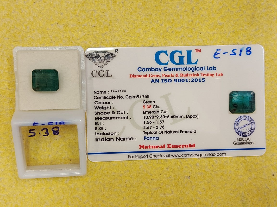 5.38 Carat Natural Emerald Stone