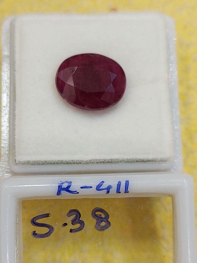 R-411 5.38 Carat Natural Old Ruby