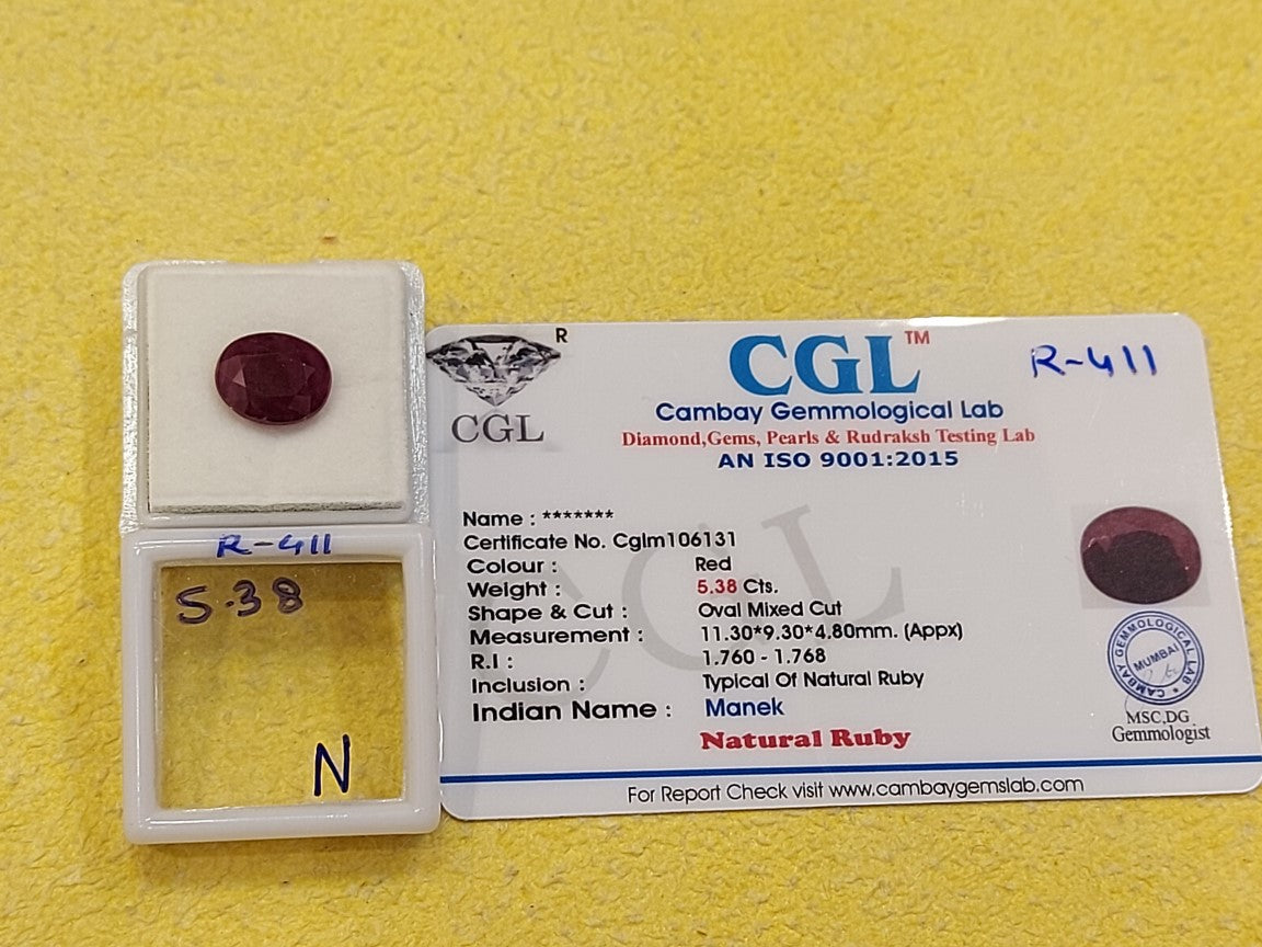 5.38 Carat Natural Ruby