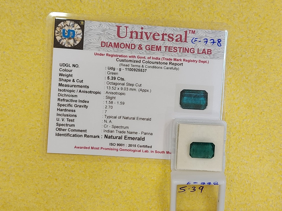 5.39 Carat Natural Emerald Stone