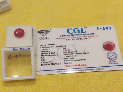 5.40 Carat Natural Ruby