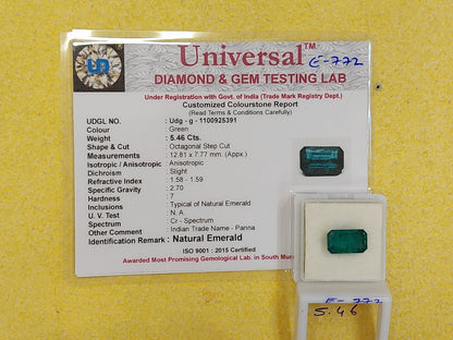 5.46 Carat Natural Emerald Stone