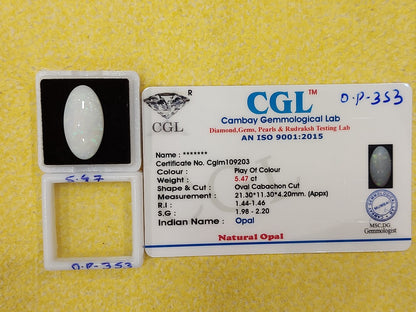5.47 Carat Natural Opal Stone